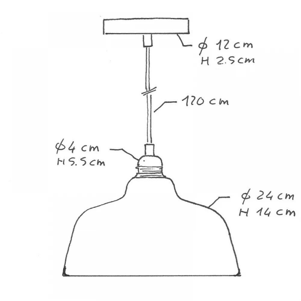 Κρεμαστό Φωτιστικό Με Υφασμάτινο Καλώδιο και Κεραμικό Καπέλο Κύπελλο  - Λευκό Γυαλιστερό - Made in Italy - Creative Cables