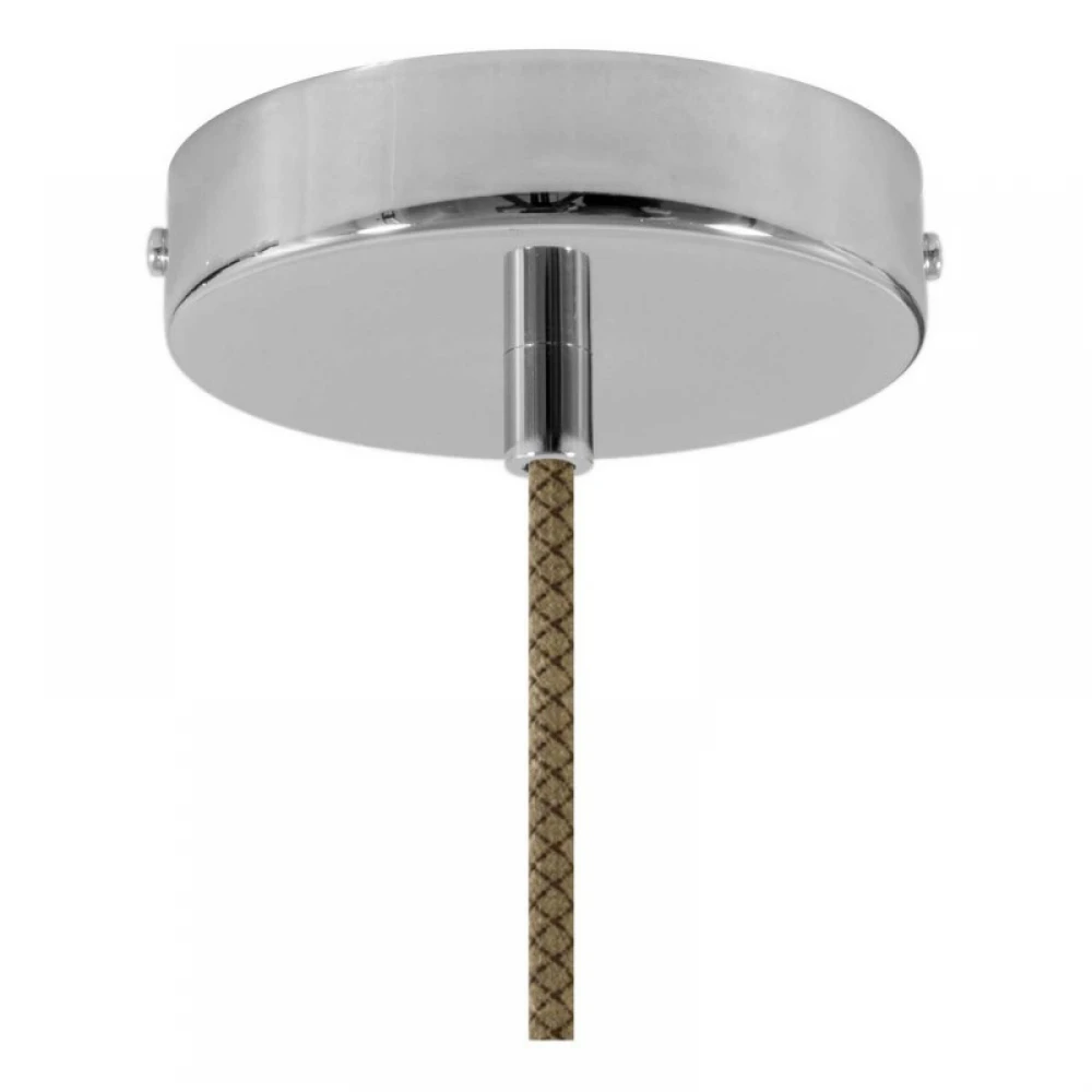 Κρεμαστό Φωτιστικό Με Υφασμάτινο Καλώδιο και Κεραμικό Καπέλο Κύπελλο - Λευκό Μπεζ - Λευκό - Made in Italy - Creative Cables