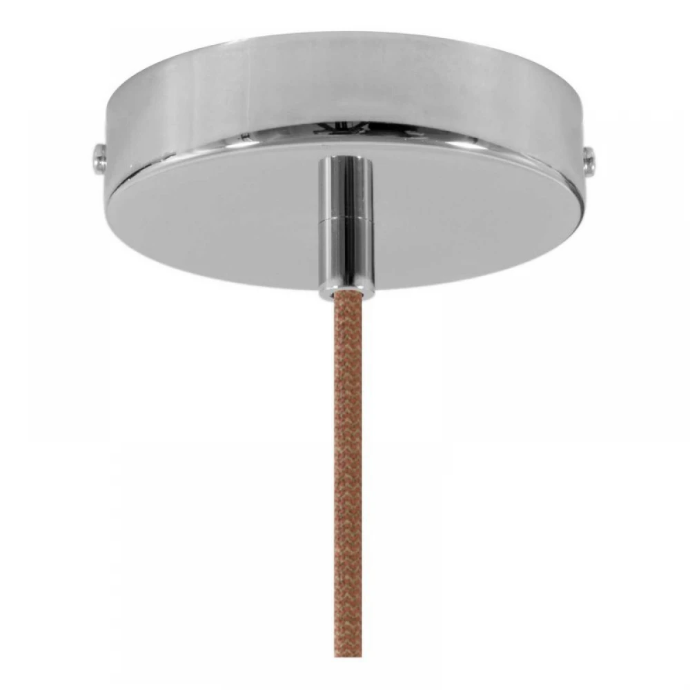 Κρεμαστό Φωτιστικό Με Υφασμάτινο Καλώδιο και Κεραμικό Καπέλο Κύπελλο - Κεραμιδί - Λευκό - Made in Italy - Creative Cables