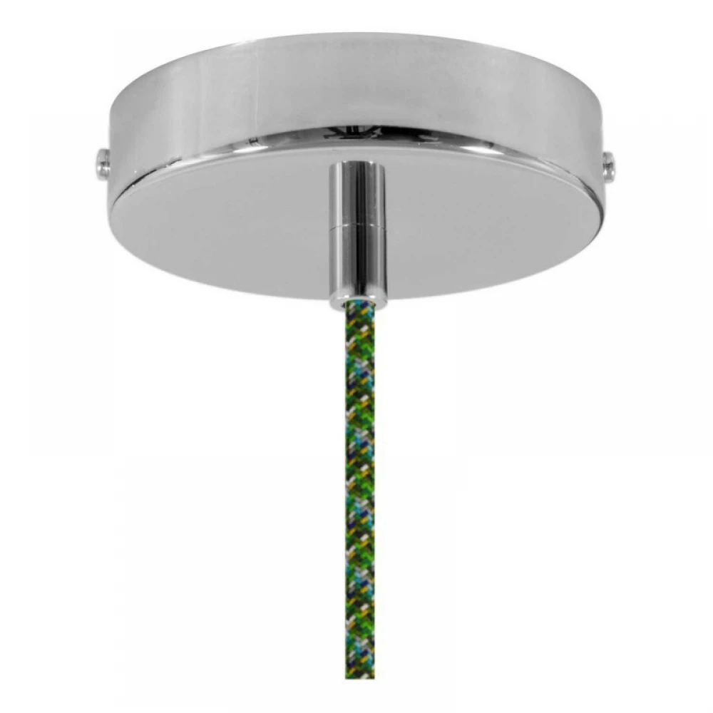 Κρεμαστό Φωτιστικό Με Υφασμάτινο Καλώδιο και Κεραμικό Καπέλο Κύπελλο - Πράσινο Evergreen - Λευκό - Made in Italy - Creative Cables