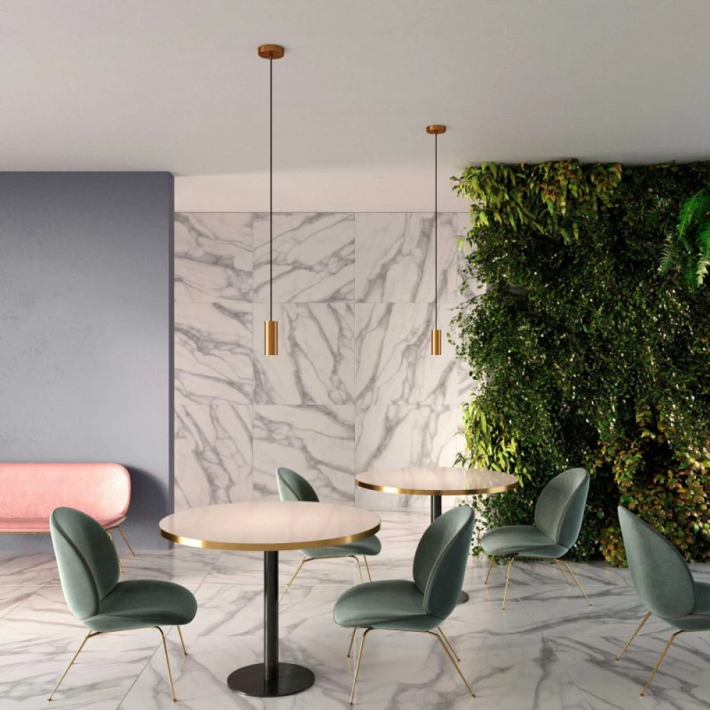 Κρεμαστό φωτιστικό με υφασμάτινο καλώδιο και μεταλλικό σωληνωτό σποτ Tub-E14 Μπρονζέ - Made in Italy - Creative Cables