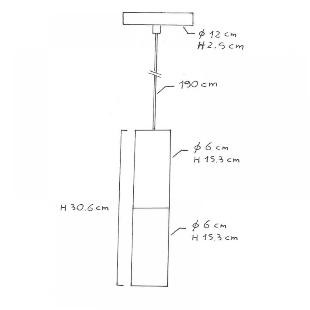 Κρεμαστό Σωληνωτό Φωτιστικό Σποτ Μεταλλικό Tub-E14 διπλό - Μαύρο-Μπρονζέ - Creative Cables