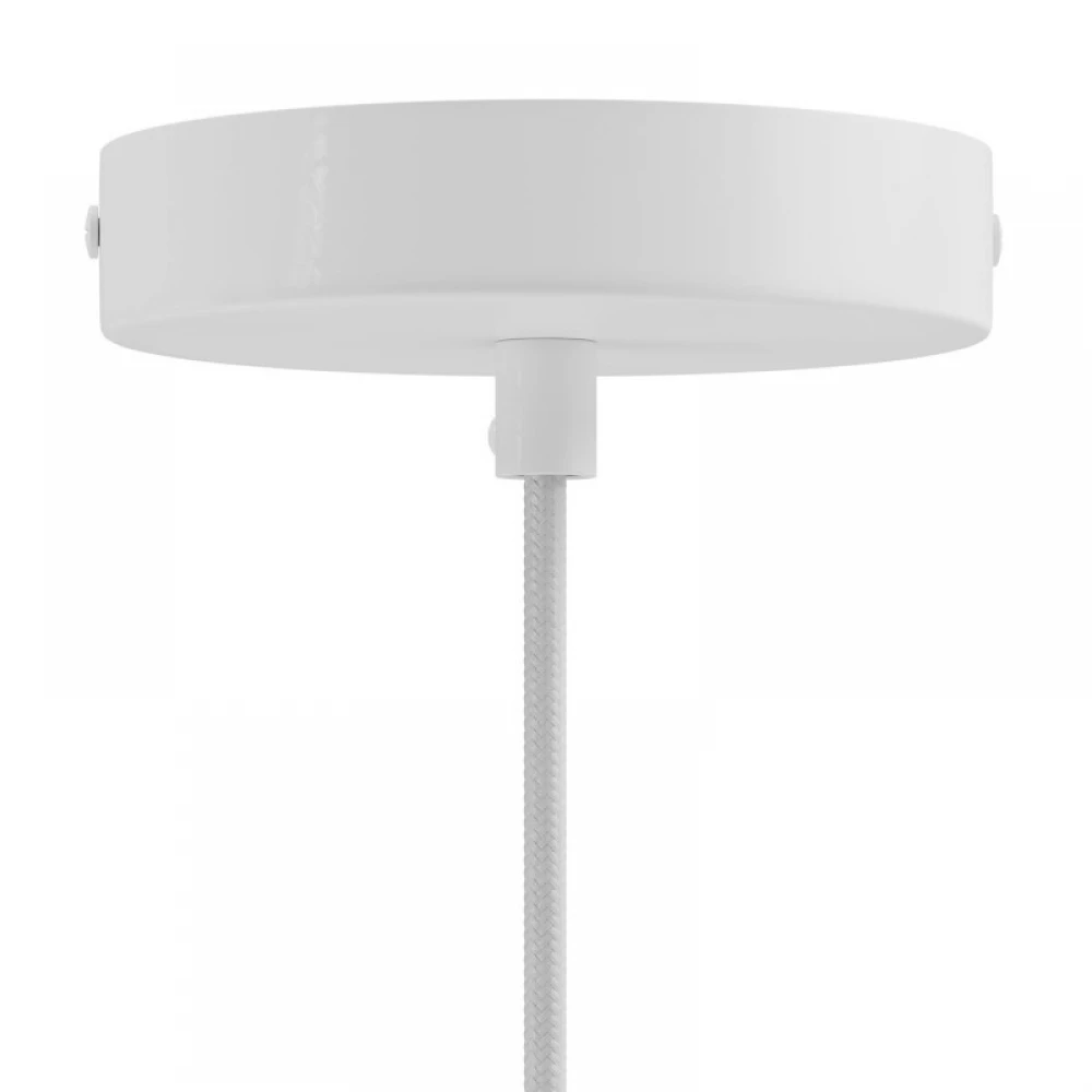 Κρεμαστό φωτιστικό με υφασμάτινο καλώδιο και μεταλλικό καπέλο Swing Pastel Πετρόλ - Made in Italy - Creative Cables