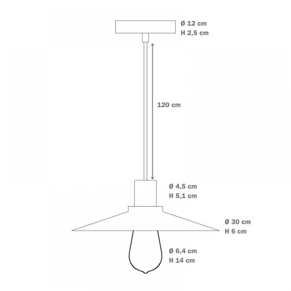 Κρεμαστό φωτιστικό με υφασμάτινο καλώδιο και μεταλλικό καπέλο Swing Pastel Απαλό Γαλάζιο - Made in Italy - Creative Cables