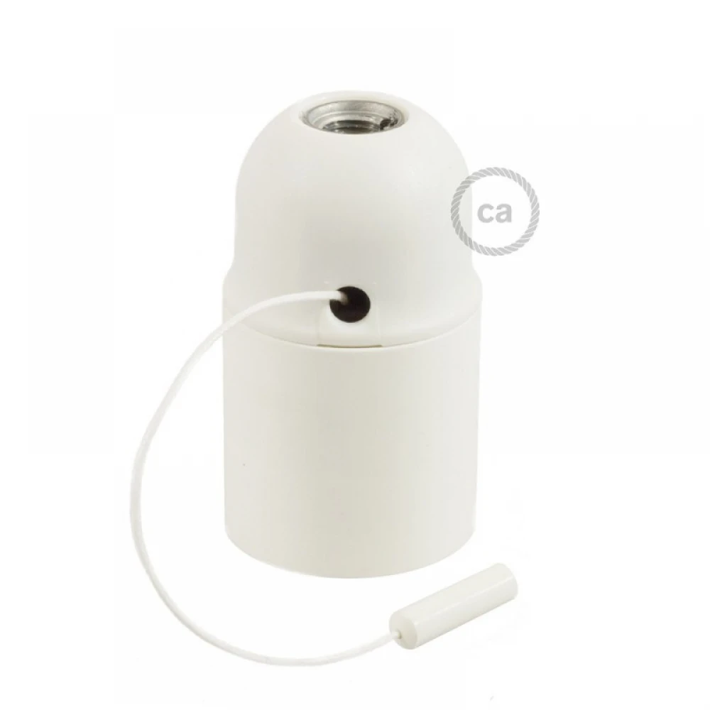 Ντουί Θερμοπλαστικό Ε27 Με Τραβηχτό Διακόπτη Λευκό - Creative Cables