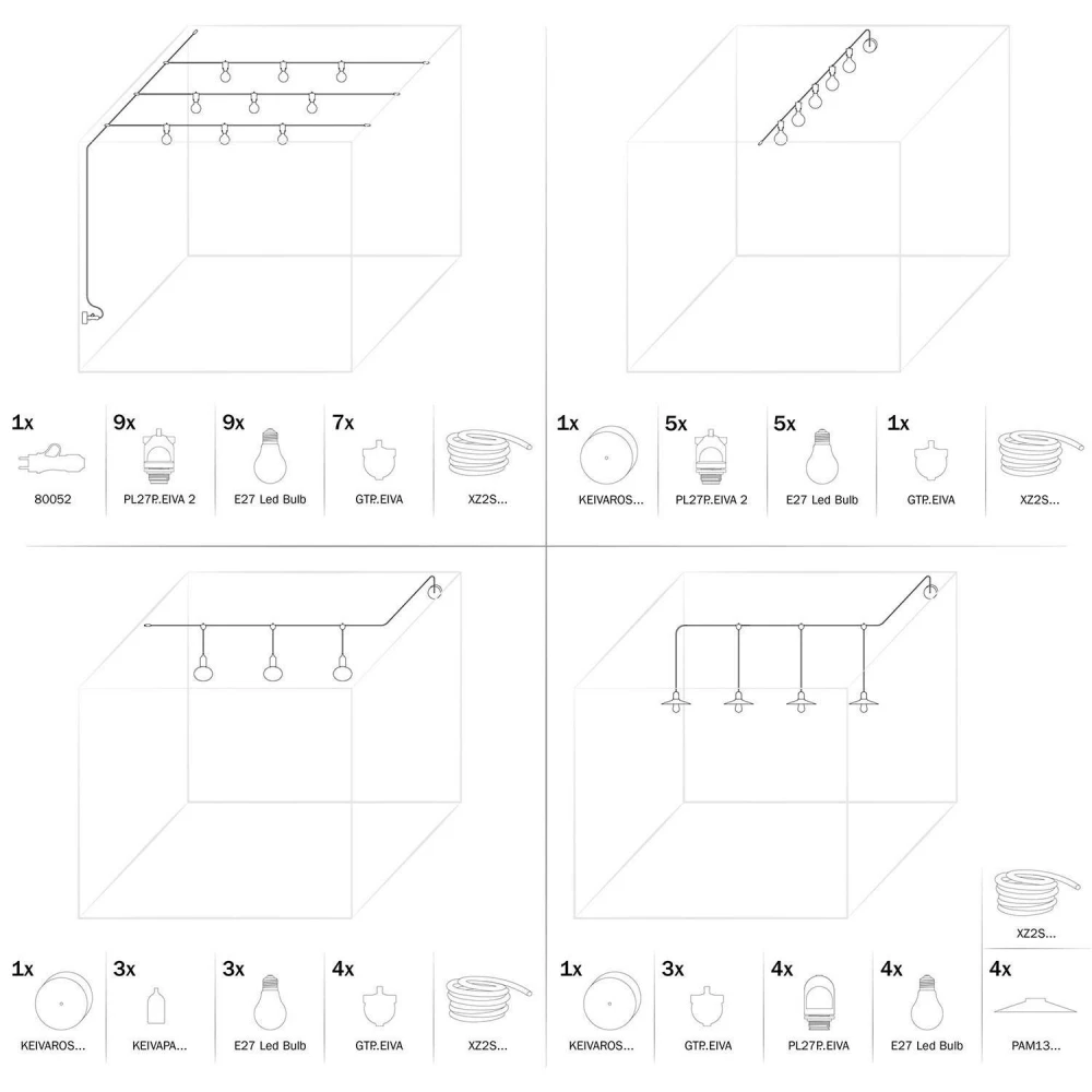 Ντουί 2 κατευθύνσεων Eiva-2, Στεγανό IP65 ιδανικό για εξωτερικό χώρο - Μαύρο - Creative Cables