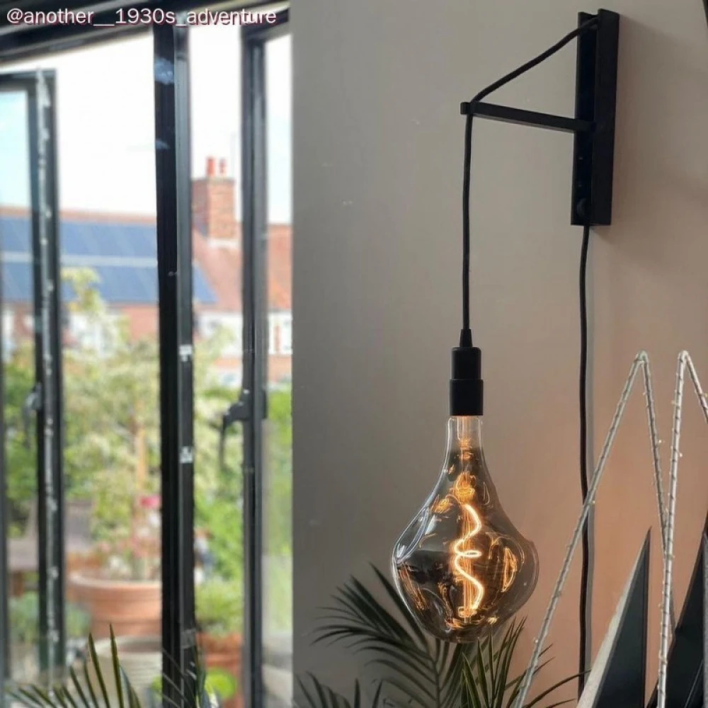 Ντουί Θερμοπλαστικό Ε27 με διακόπτη Μαύρο - Creative Cables