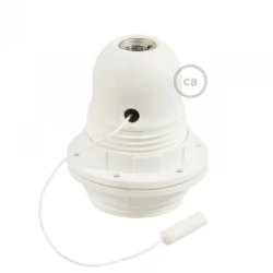 Ντουί Θερμοπλαστικό Ε27 με Τραβηχτό Διακόπτη Και Ροδέλες Λευκό - Creative Cables