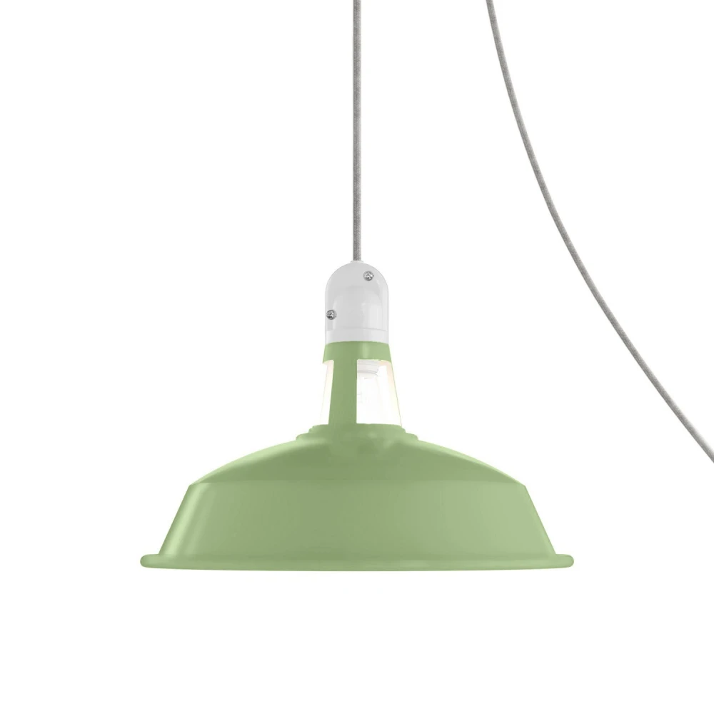 Φορητό Φωτιστικό Εξωτερικού Χώρου Snake με Καπέλο Harbour, 5m υφασμάτινο καλώδιο, IP65 αδιάβροχο ντουί και σούκο - Απαλό Πράσινο - Creative Cables