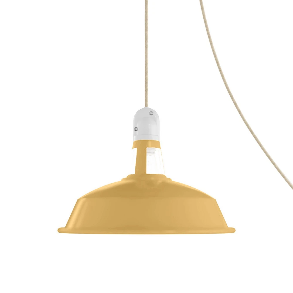 Φορητό Φωτιστικό Εξωτερικού Χώρου Snake με Καπέλο Harbour, 5m υφασμάτινο καλώδιο, IP65 αδιάβροχο ντουί και σούκο - Μουσταρδί - Creative Cables