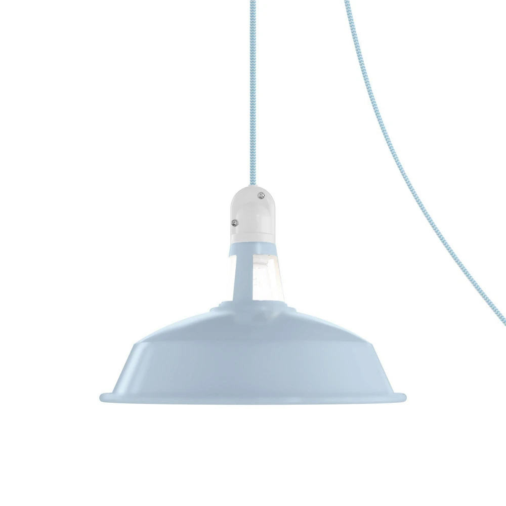 Φορητό Φωτιστικό Εξωτερικού Χώρου Snake με Καπέλο Harbour, 5m υφασμάτινο καλώδιο, IP65 αδιάβροχο ντουί και σούκο - Απαλό Γαλάζιο - Creative Cables