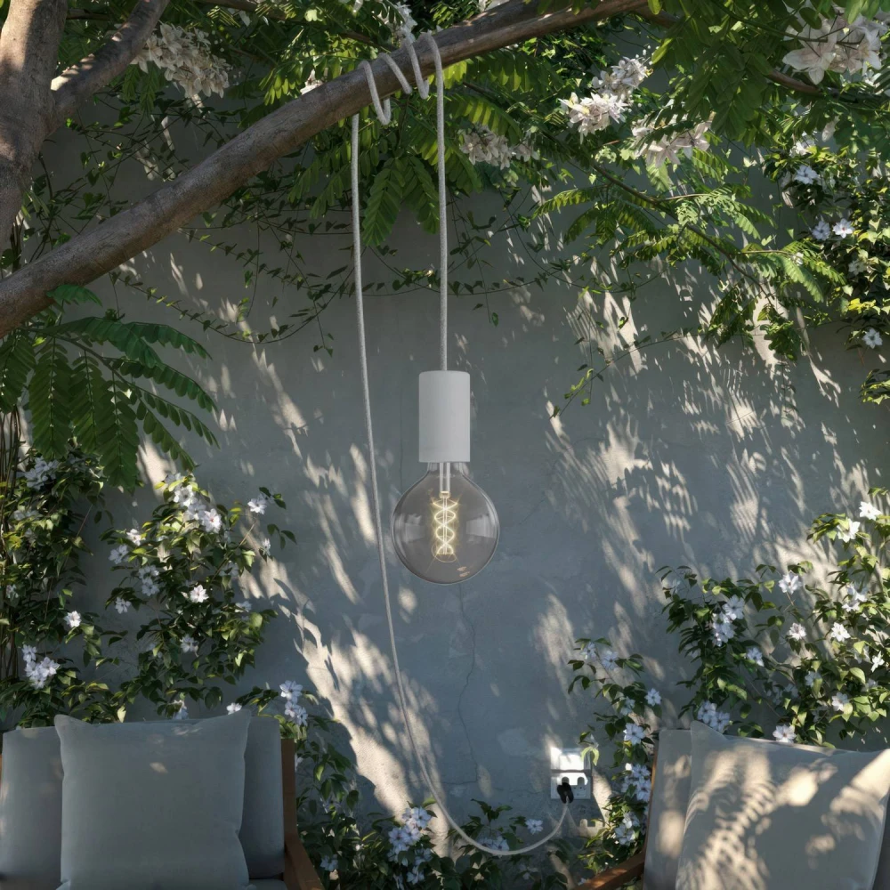 Φωτιστικό Εξωτερικού Χώρου Snake Eiva Elegant, με 5m καλώδιο, στεγανό ντουί IP65 και φις - Γυαλιστερό Γκρι - Creative Cables