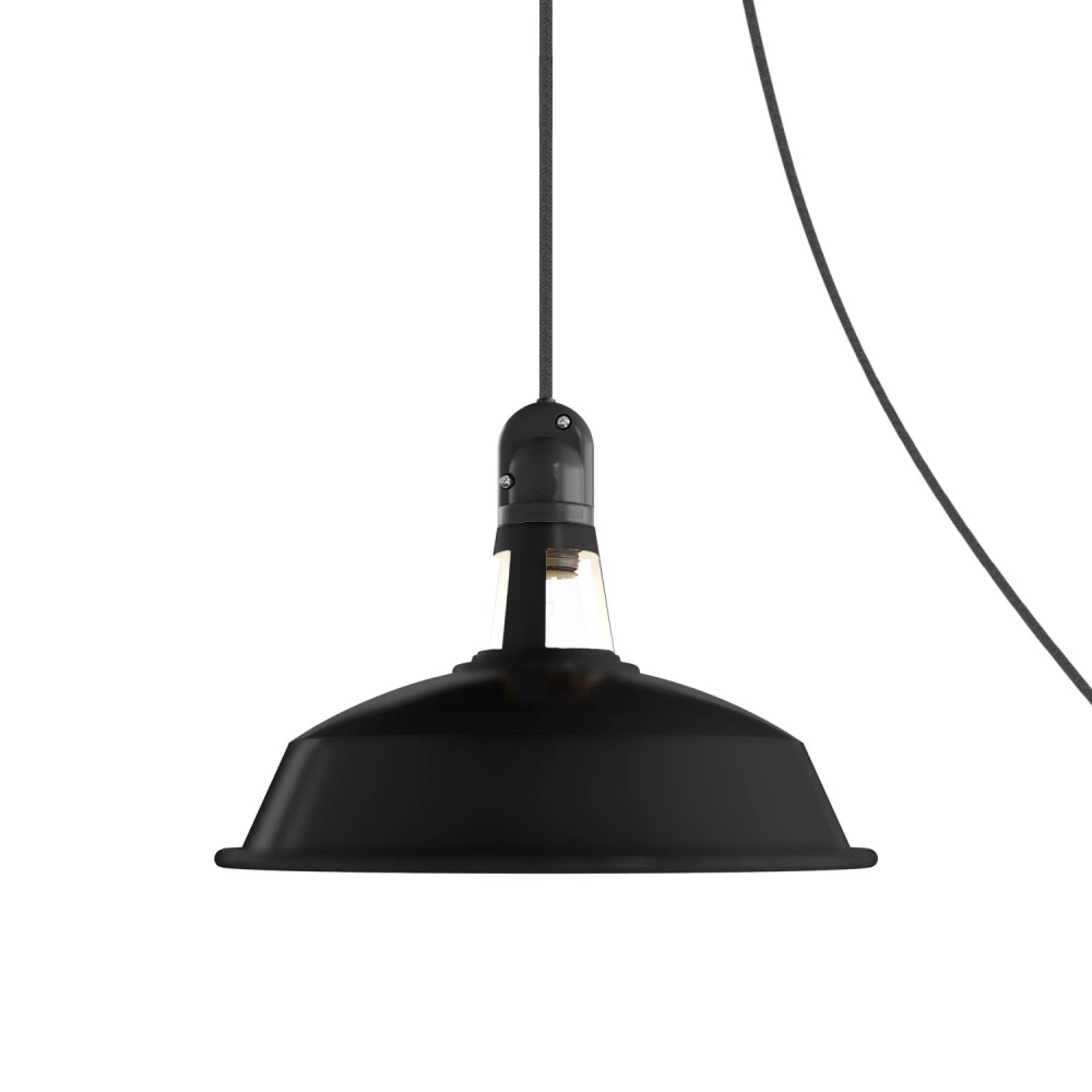 Φορητό Φωτιστικό Εξωτερικού Χώρου Snake με Καπέλο Harbour, 5m υφασμάτινο καλώδιο, IP65 αδιάβροχο ντουί και σούκο - Μαύρο - Creative Cables