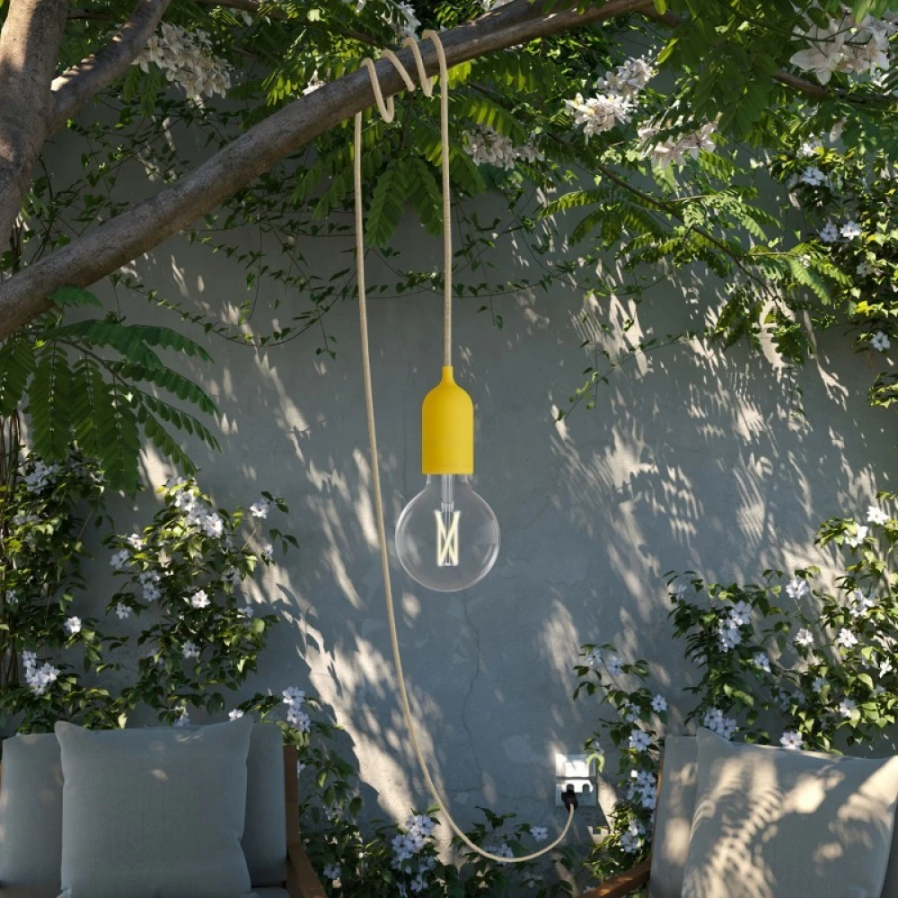 Φωτιστικό Εξωτερικού Χώρου Snake Eiva Wi-Fi, με 5m καλώδιο, στεγανό ντουί IP65 και smart λάμπα - Μουσταρδί - Creative Cables