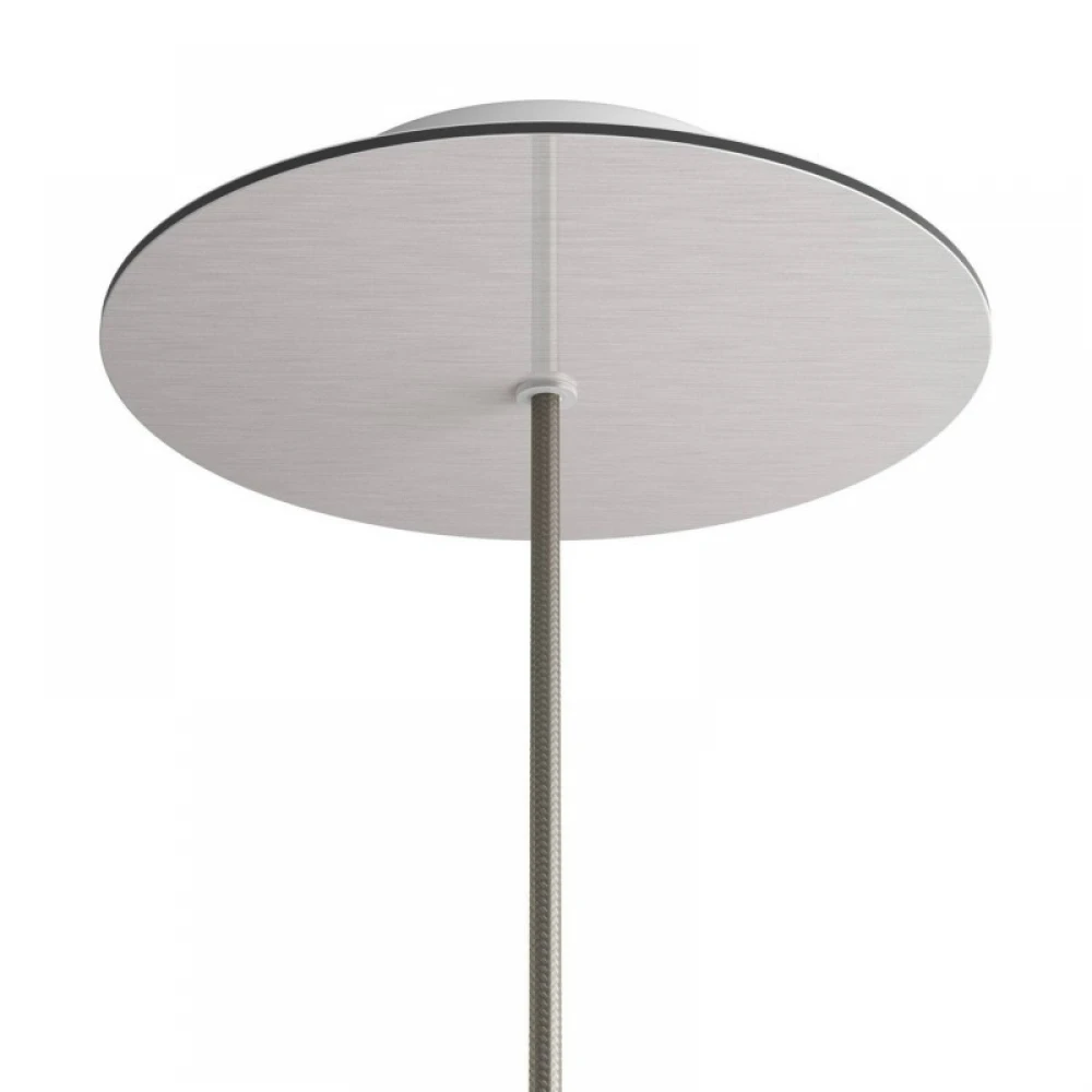 Ροζέτα Rose-One 200mm Στρογγυλή με 1 Τρύπα Σε Νικέλ Ματ Dibond Σχέδιο - Creative Cables