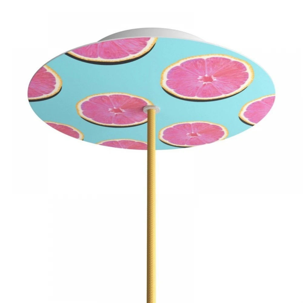 Ροζέτα Rose-One 200mm Στρογγυλή με 1 Τρύπα Σε Πορτοκάλια Σχέδιο - Creative Cables