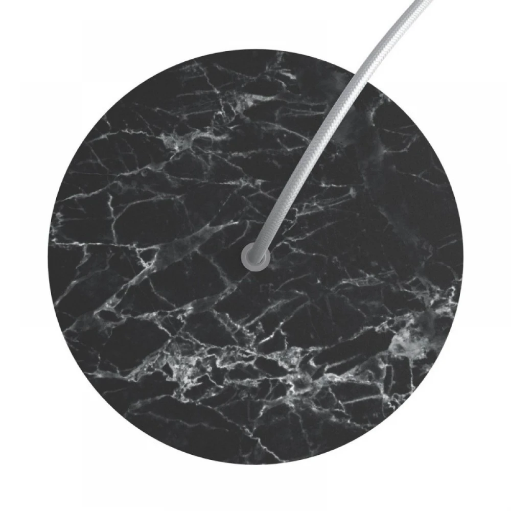 Ροζέτα Rose-One 200mm Στρογγυλή με 1 Τρύπα Σε Μαύρο Μάρμαρο Σχέδιo - Creative Cables