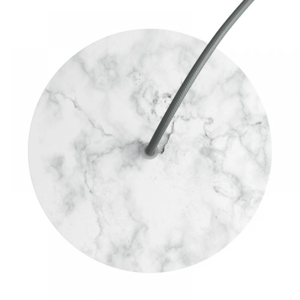 Ροζέτα Rose-One 200mm Στρογγυλή με 1 Τρύπα Σε Λευκό Μάρμαρο Σχέδιο - Creative Cables