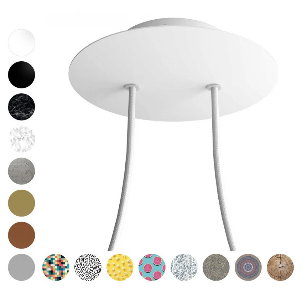 Ροζέτα Rose-One 200mm Στρογγυλή με 2 Τρύπες Σε Διάφορα Σχέδια - Creative Cables