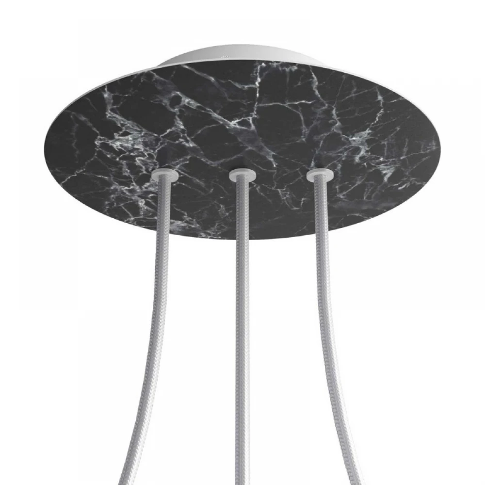 Ροζέτα Rose-One 200mm Στρογγυλή με 3 Τρύπες Στην Σειρά και 4 πλαϊνές τρύπες Σε Διάφορα Σχέδια - Creative Cables