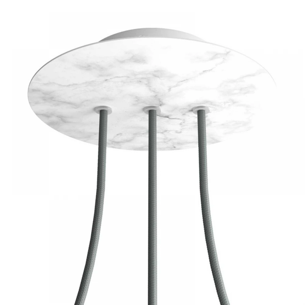 Ροζέτα Rose-One 200mm Στρογγυλή με 3 Τρύπες Στην Σειρά και 4 πλαϊνές τρύπες Σε Διάφορα Σχέδια - Creative Cables