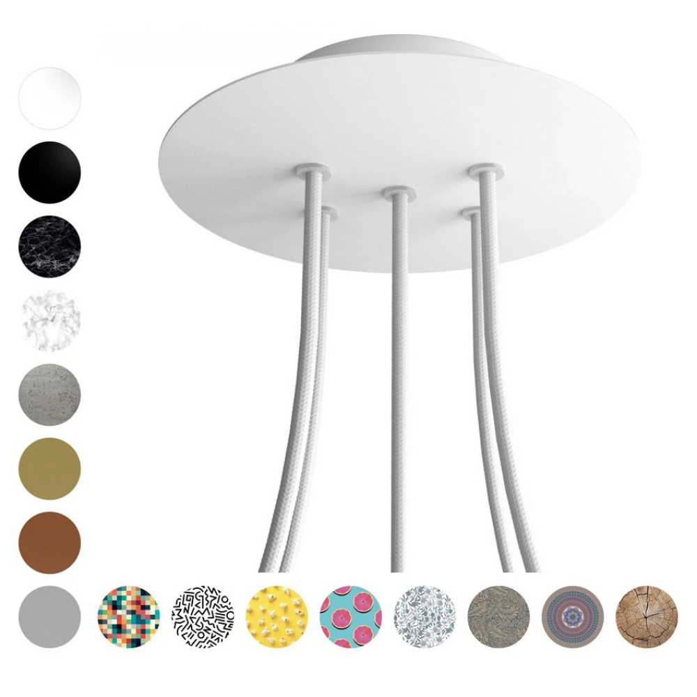 Ροζέτα Rose-One 200mm Στρογγυλή με 5 Τρύπες Σε Διάφορα Σχέδια - Creative Cables