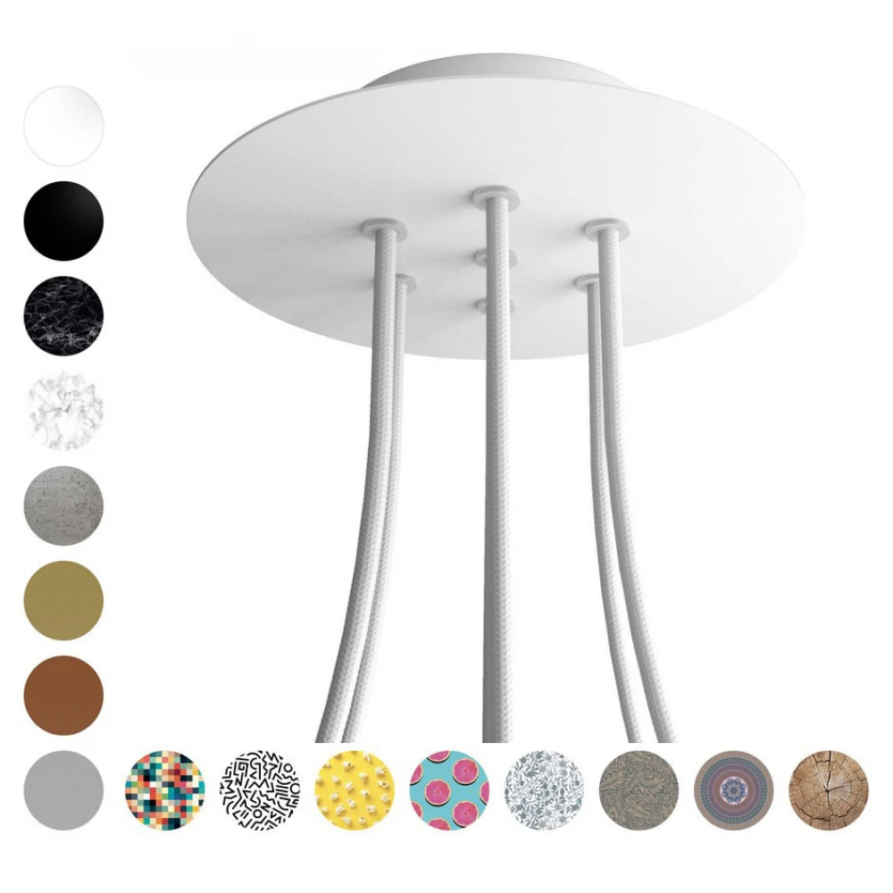 Ροζέτα Rose-One 200mm Στρογγυλή με 7 Τρύπες Σε Διάφορα Σχέδια - Creative Cables