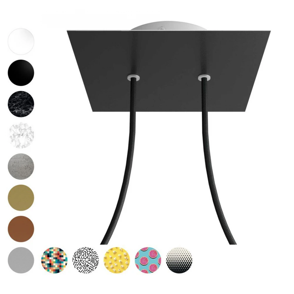 Ροζέτα Rose-One 200mm Τετράγωνη με 2 Τρύπες Σε Διάφορα Σχέδια - Creative Cables