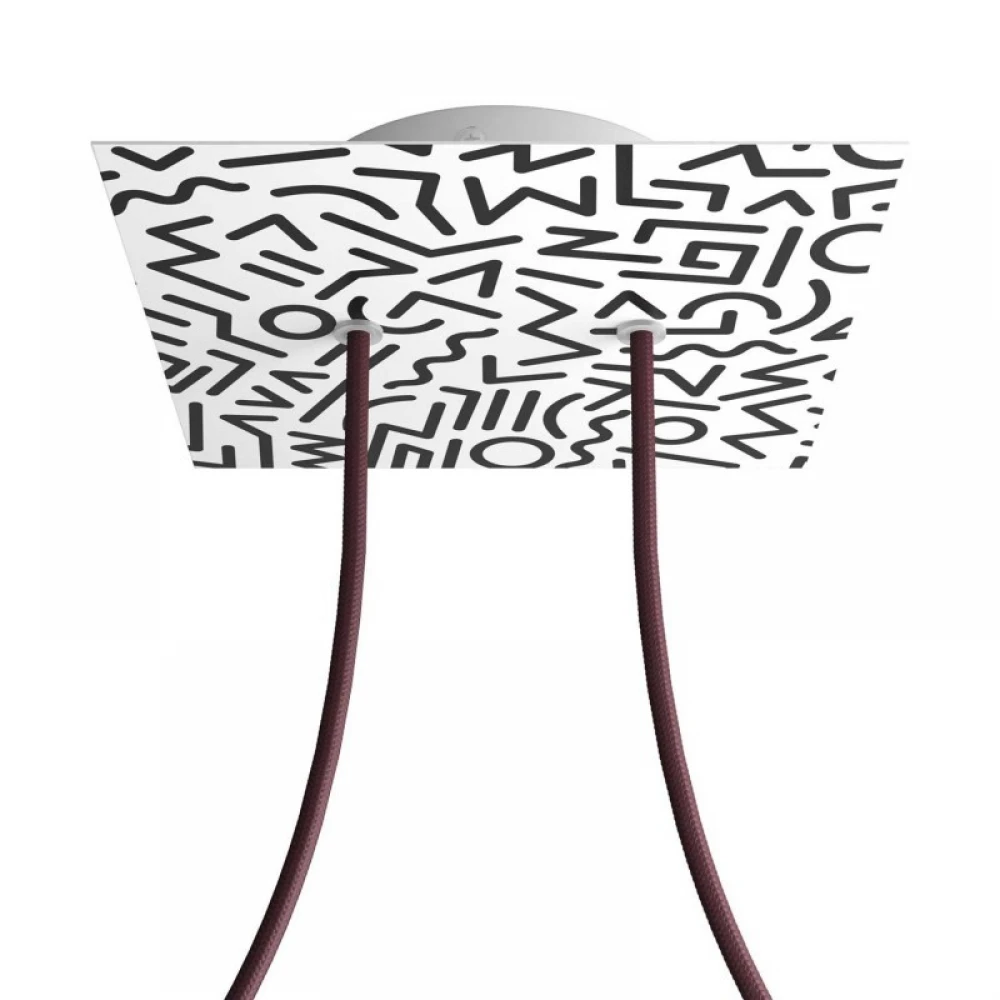 Ροζέτα Rose-One 200mm Τετράγωνη με 2 Τρύπες Σε Διάφορα Σχέδια - Creative Cables