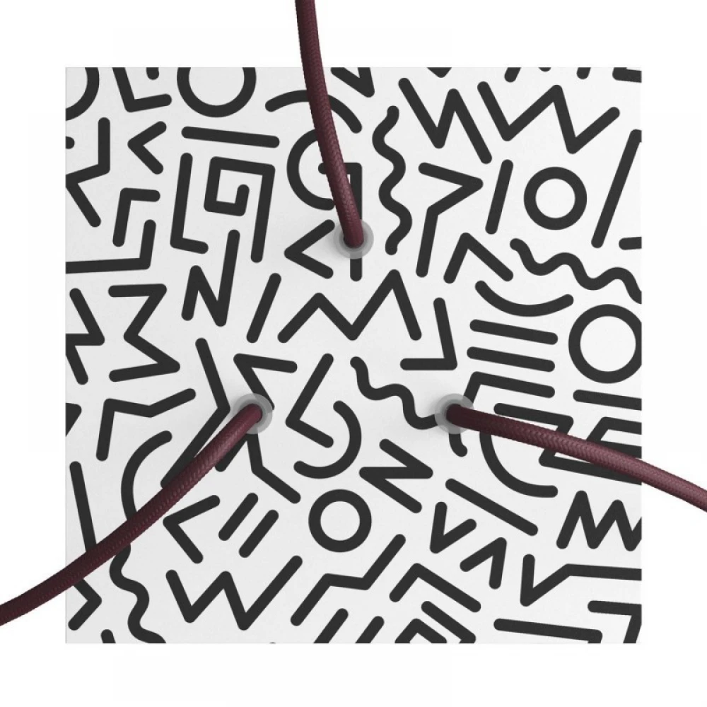 Ροζέτα Rose-One 200mm Τετράγωνη με 3 Τρύπες Σε Διάφορα Σχέδια - Creative Cables