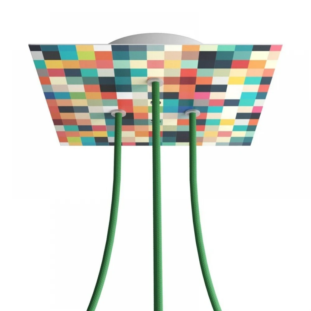 Ροζέτα Rose-One 200mm Τετράγωνη με 3 Τρύπες Σε Διάφορα Σχέδια - Creative Cables