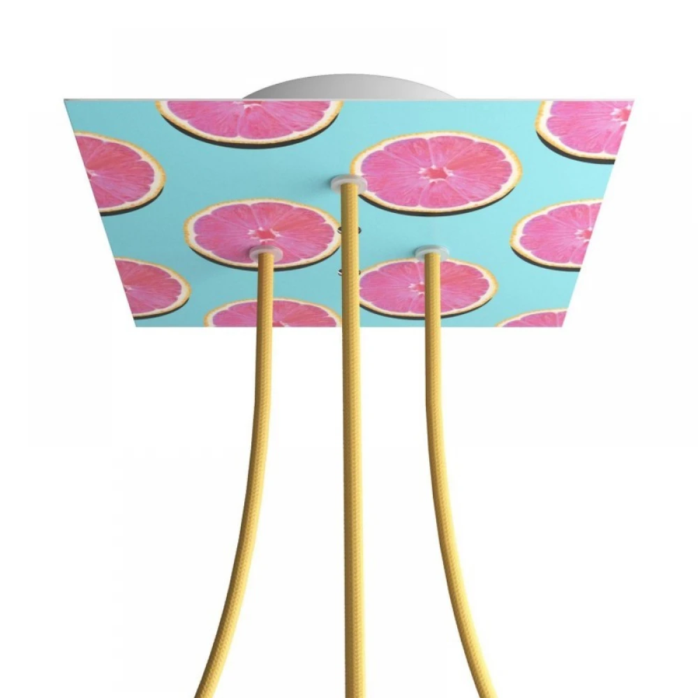 Ροζέτα Rose-One 200mm Τετράγωνη με 3 Τρύπες Σε Διάφορα Σχέδια - Creative Cables