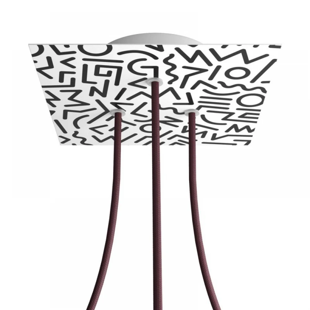 Ροζέτα Rose-One 200mm Τετράγωνη με 3 Τρύπες Σε Διάφορα Σχέδια - Creative Cables