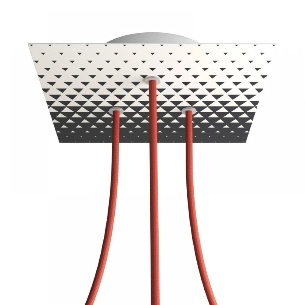 Ροζέτα Rose-One 200mm Τετράγωνη με 3 Τρύπες Σε Διάφορα Σχέδια - Creative Cables