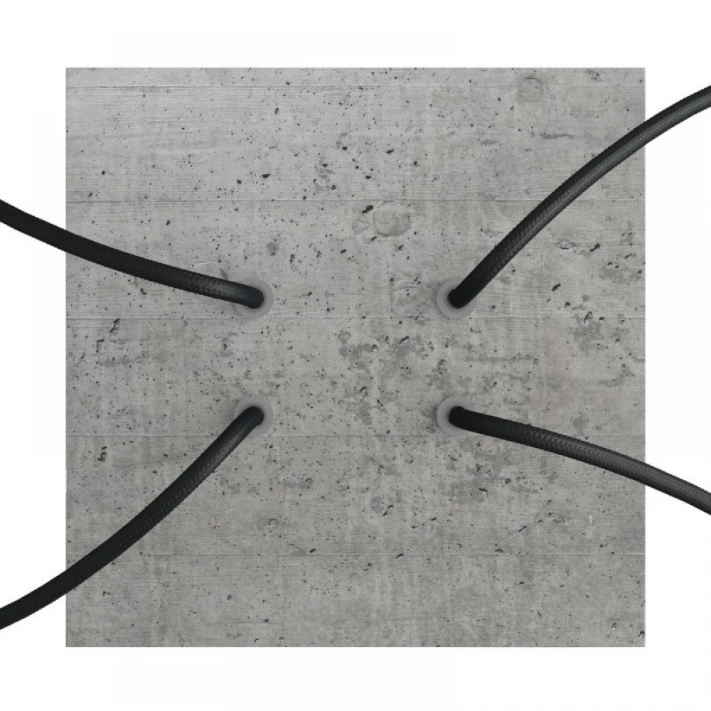 Ροζέτα Rose-One 200mm Τετράγωνη με 4 Τρύπες Στην Σειρά Σε Τσιμέντένιο Σχέδιο - Creative Cables
