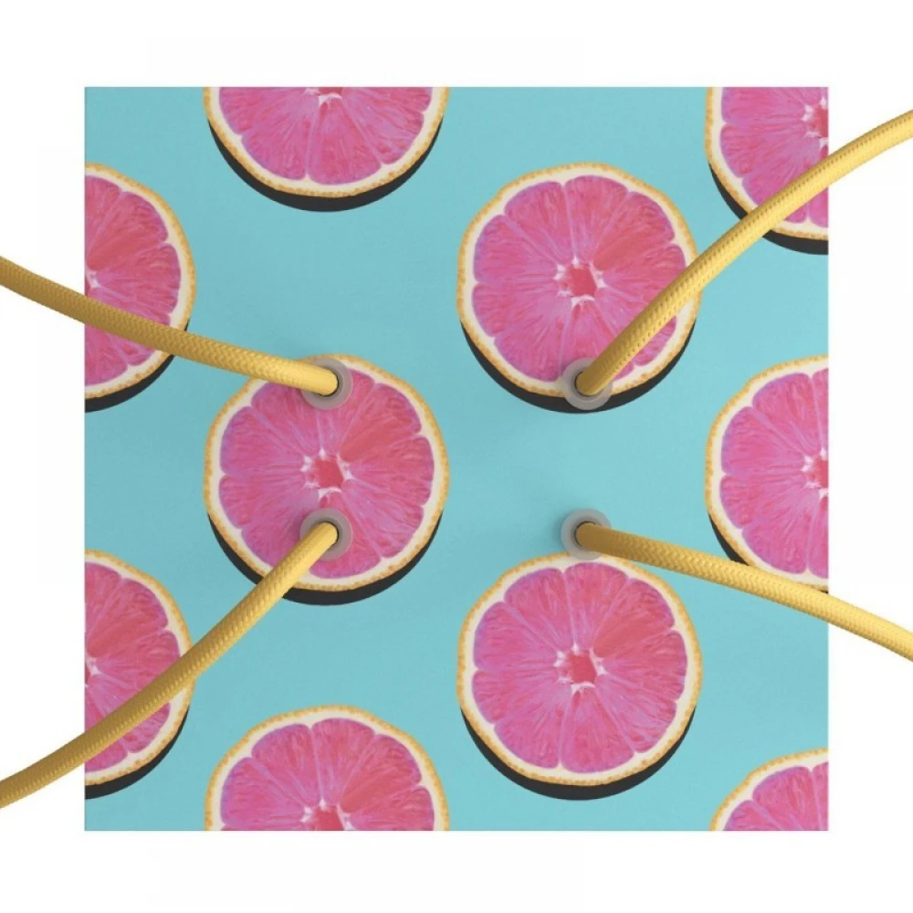 Ροζέτα Rose-One 200mm Τετράγωνη με 4 Τρύπες Στην Σειρά Σε Σχέδιο Με Πορτοκάλια - Creative Cables