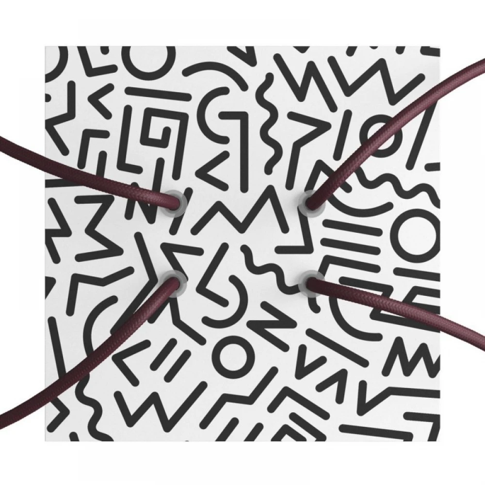 Ροζέτα Rose-One 200mm Τετράγωνη με 4 Τρύπες Στην Σειρά Σε Street Art Σχέδιο - Creative Cables