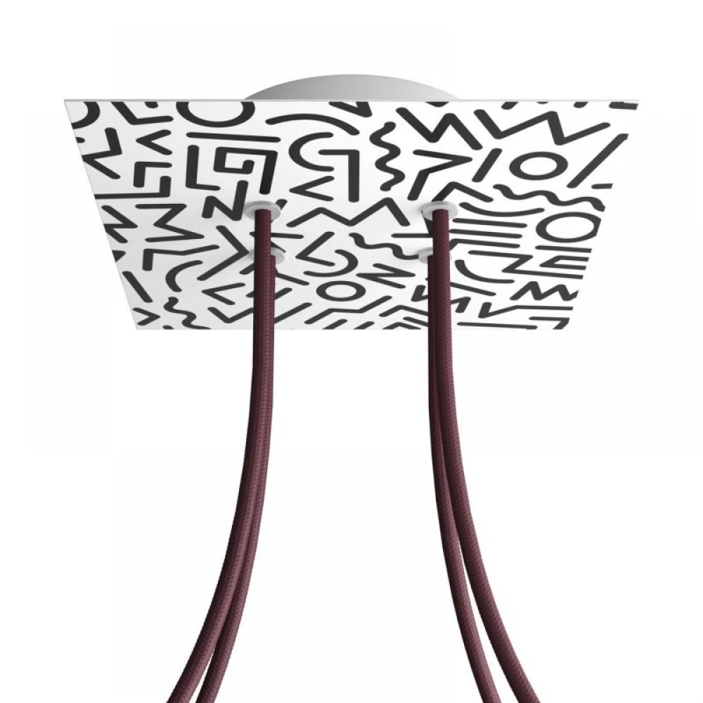 Ροζέτα Rose-One 200mm Τετράγωνη με 4 Τρύπες Στην Σειρά Σε Street Art Σχέδιο - Creative Cables