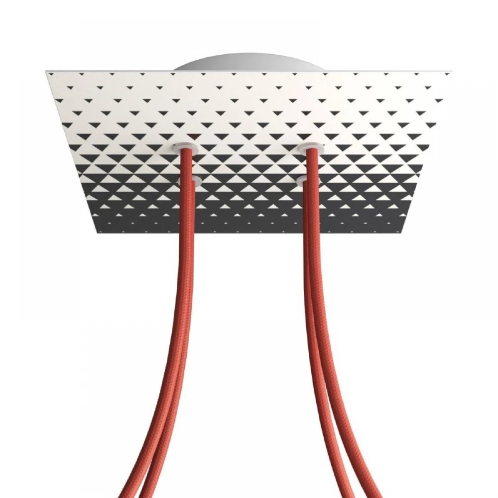 Ροζέτα Rose-One 200mm Τετράγωνη με 4 Τρύπες Στην Σειρά Σε Triangle Σχέδιo - Creative Cables