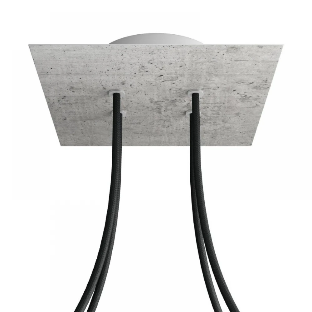 Ροζέτα Rose-One 200mm Τετράγωνη με 4 Τρύπες Στην Σειρά Σε Τσιμέντένιο Σχέδιο - Creative Cables