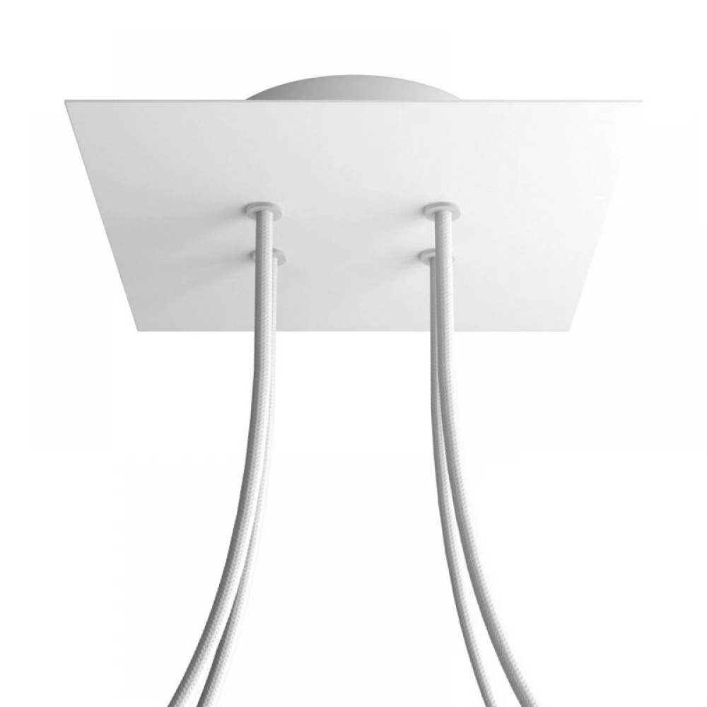 Ροζέτα Rose-One 200mm Τετράγωνη με 4 Τρύπες Στην Σειρά Σε Λευκό Σχέδιο - Creative Cables