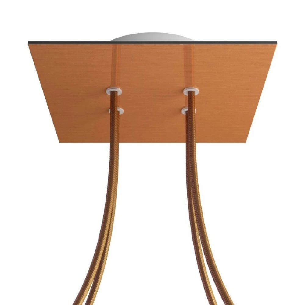 Ροζέτα Rose-One 200mm Τετράγωνη με 4 Τρύπες Στην Σειρά Σε Χάλκινο Ματ Dibond Σχέδιο - Creative Cables