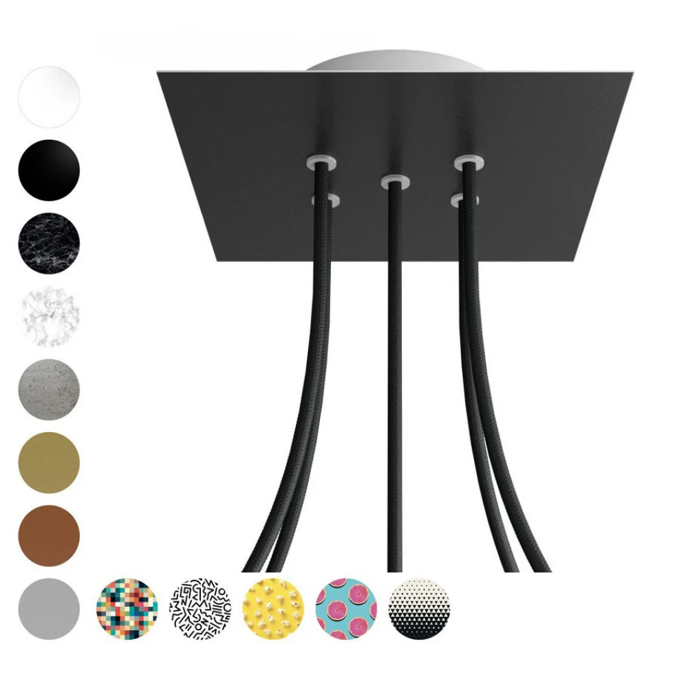 Ροζέτα Rose-One 200mm Τετράγωνη με 5 Τρύπες Στην Σειρά Σε Διάφορα Σχέδια - Creative Cables