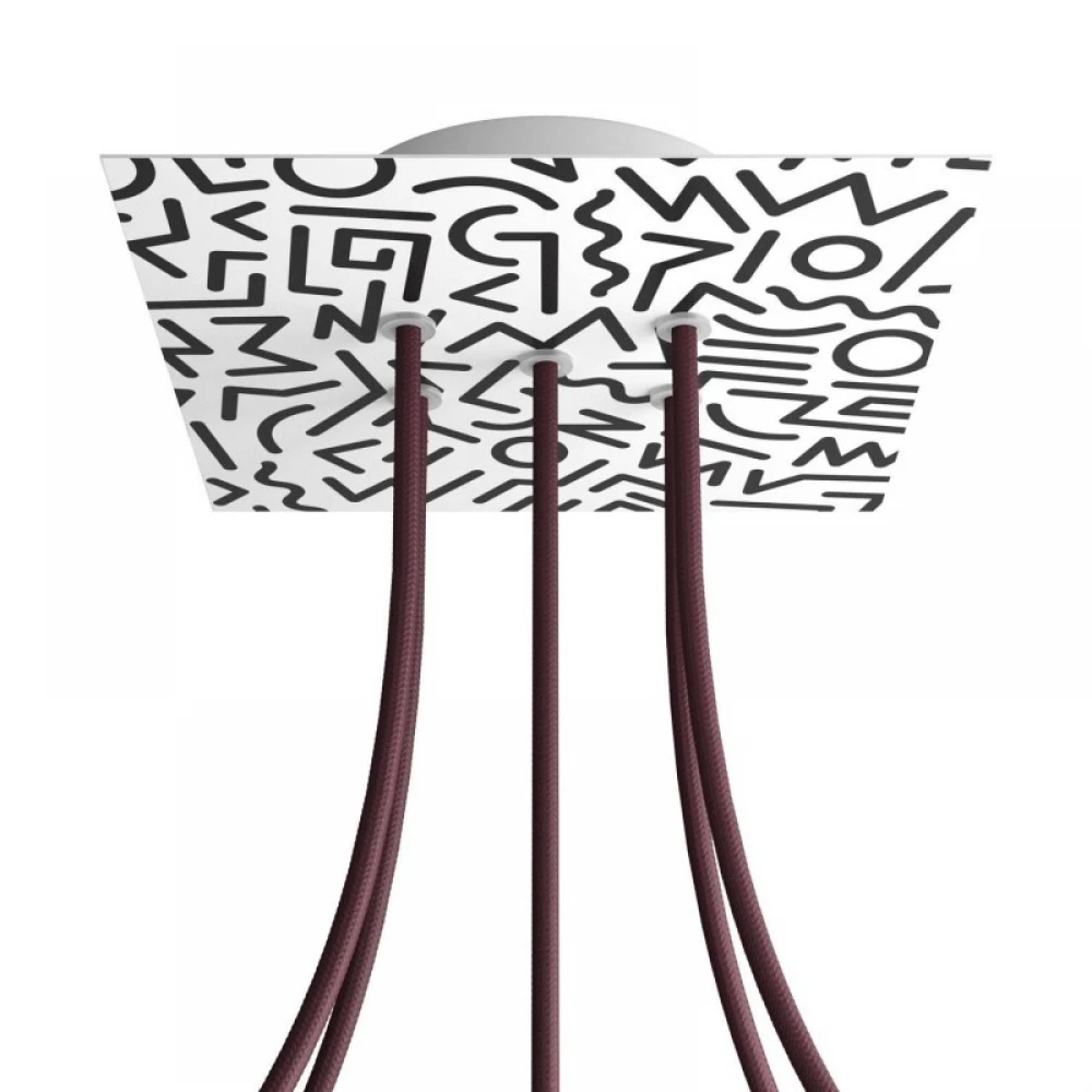 Ροζέτα Rose-One 200mm Τετράγωνη με 5 Τρύπες Στην Σειρά Σε Διάφορα Σχέδια - Creative Cables