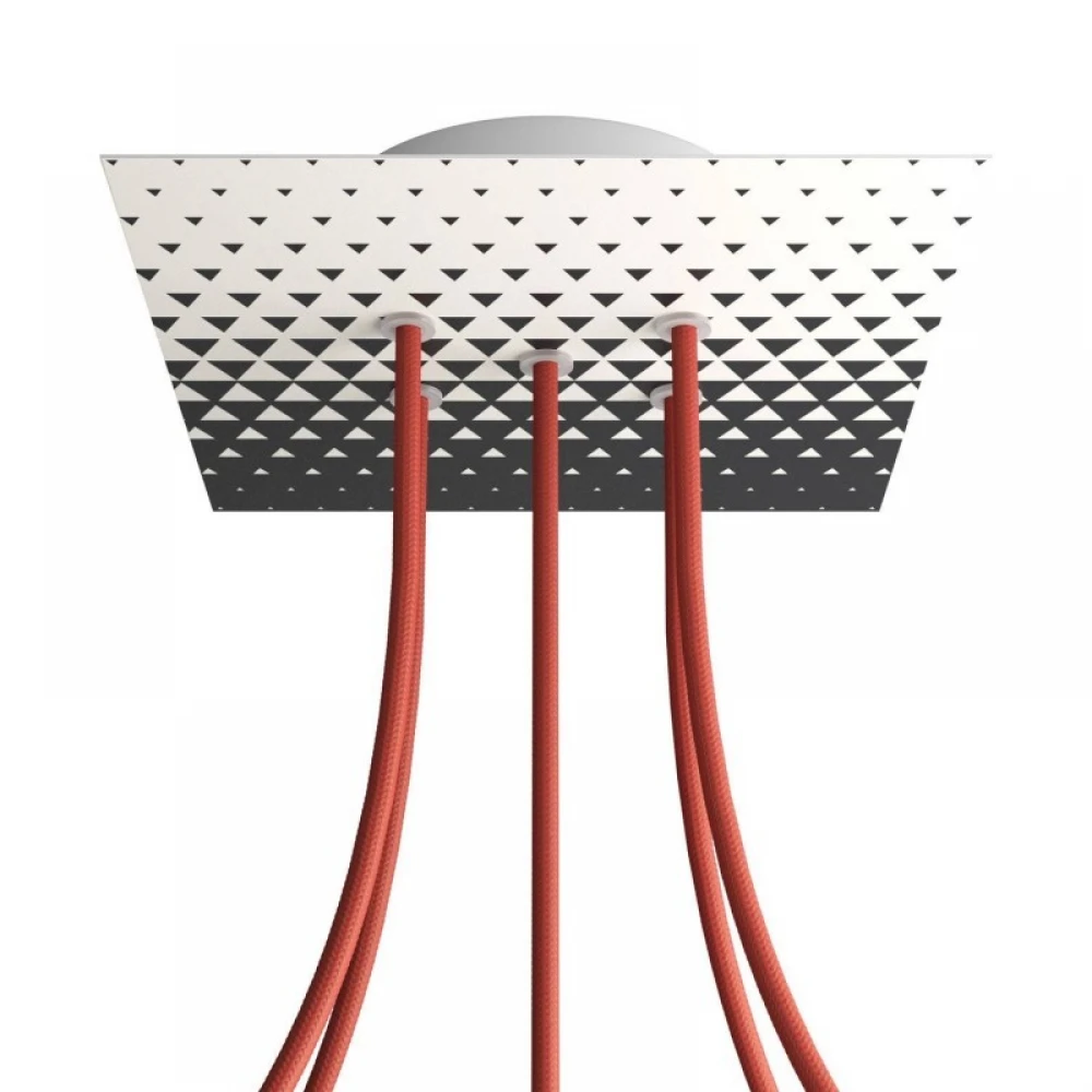 Ροζέτα Rose-One 200mm Τετράγωνη με 5 Τρύπες Στην Σειρά Σε Διάφορα Σχέδια - Creative Cables