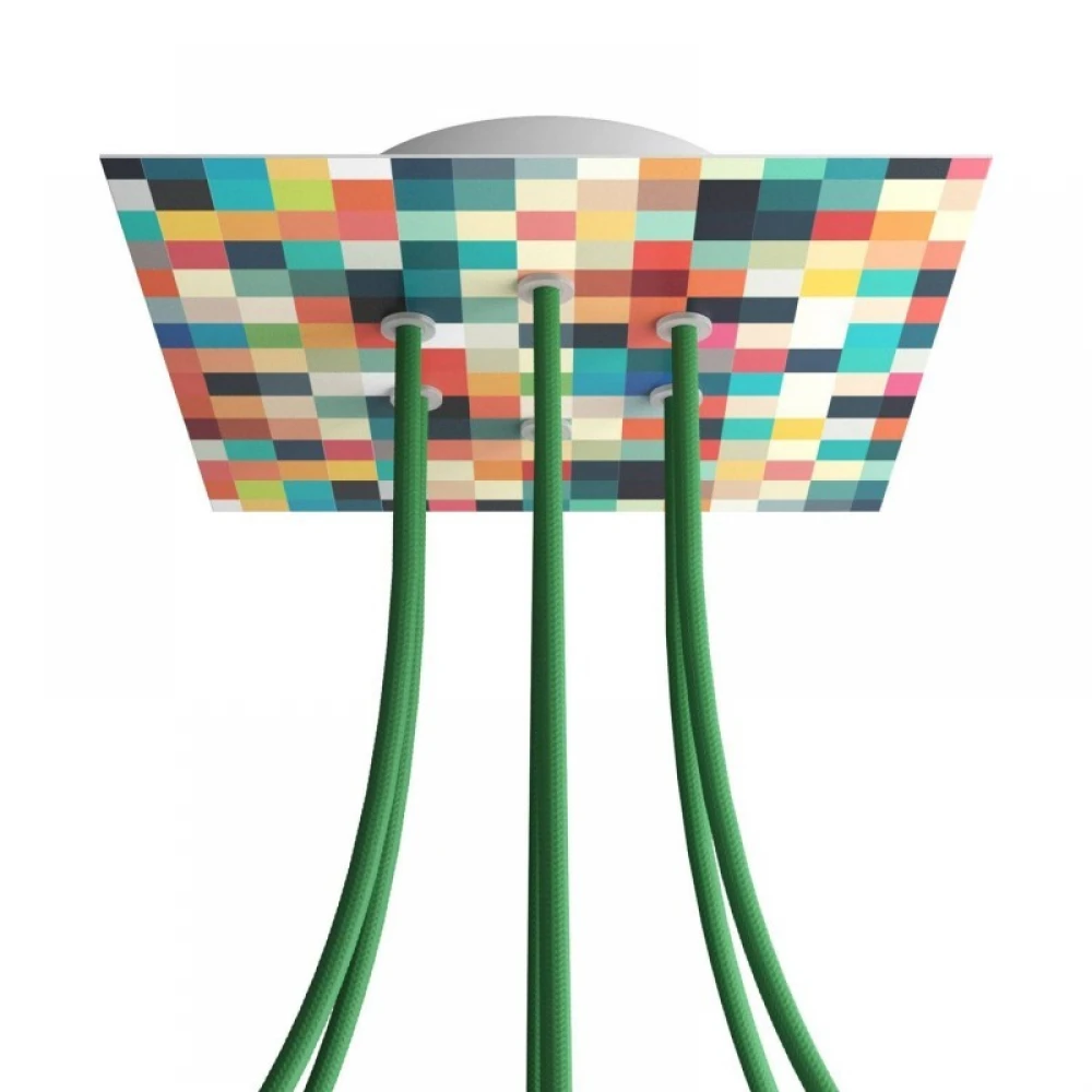 Ροζέτα Rose-One 200mm Τετράγωνη με 6 Τρύπες Στην Σειρά Σε Διάφορα Σχέδια - Creative Cables