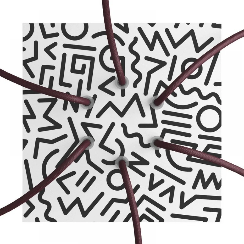 Ροζέτα Rose-One 200mm Τετράγωνη με 6 Τρύπες Στην Σειρά Σε Διάφορα Σχέδια - Creative Cables