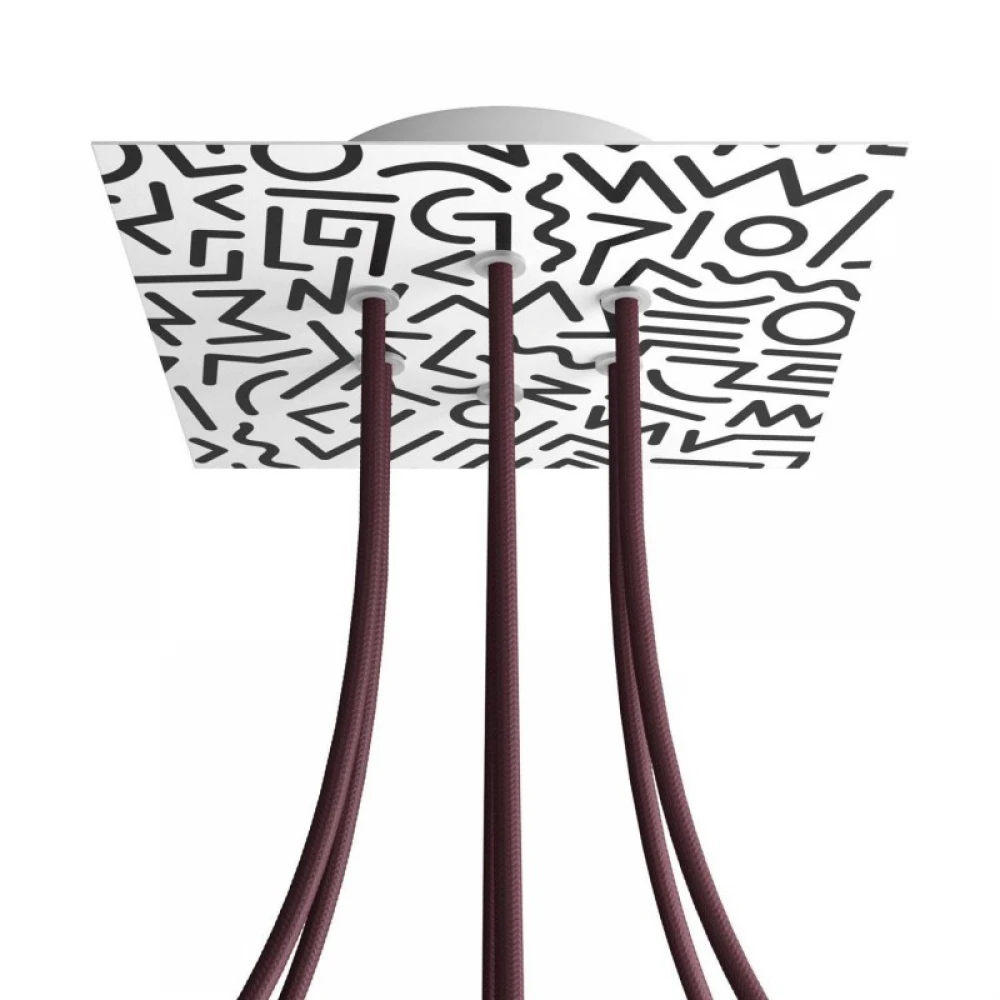 Ροζέτα Rose-One 200mm Τετράγωνη με 6 Τρύπες Στην Σειρά Σε Διάφορα Σχέδια - Creative Cables