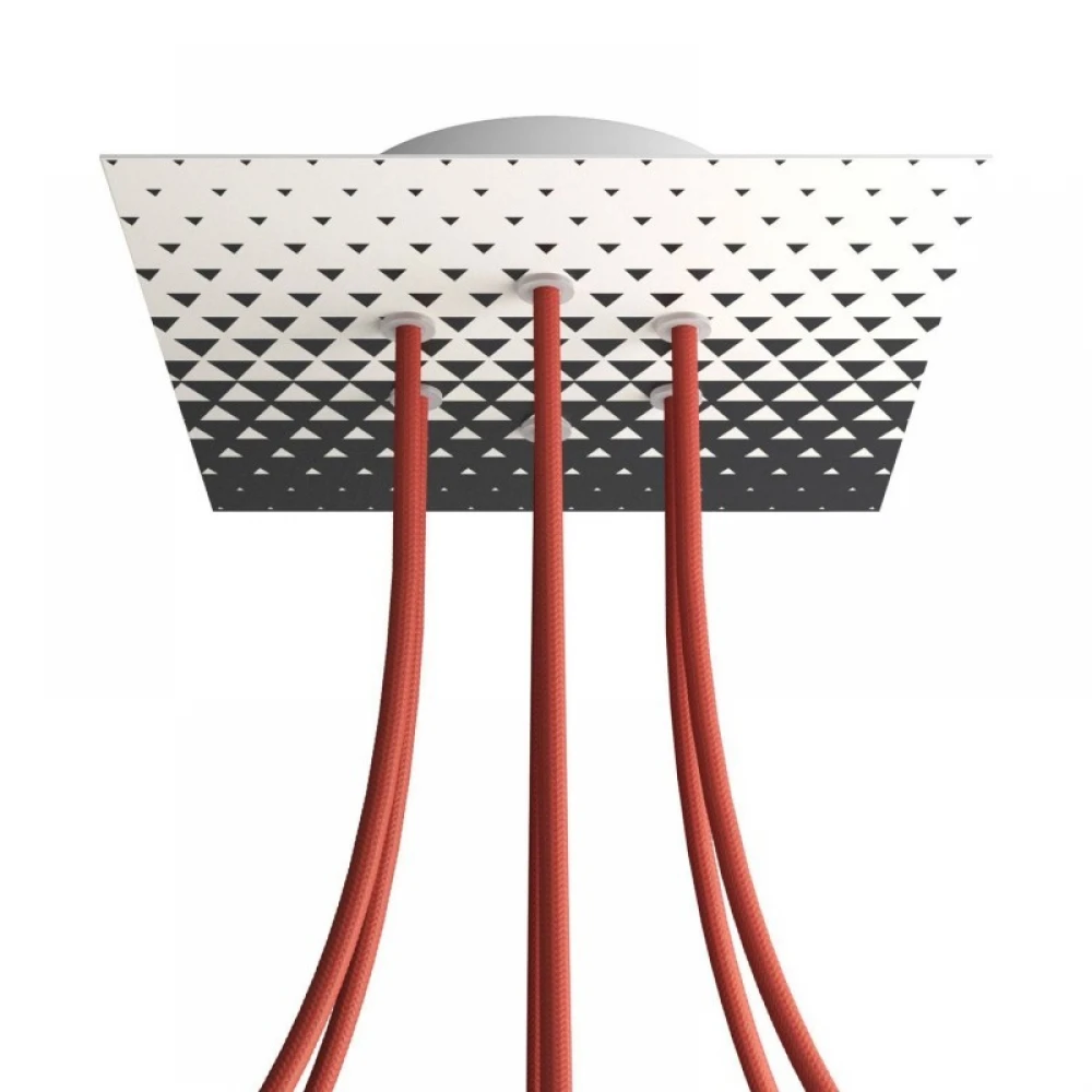 Ροζέτα Rose-One 200mm Τετράγωνη με 6 Τρύπες Στην Σειρά Σε Διάφορα Σχέδια - Creative Cables