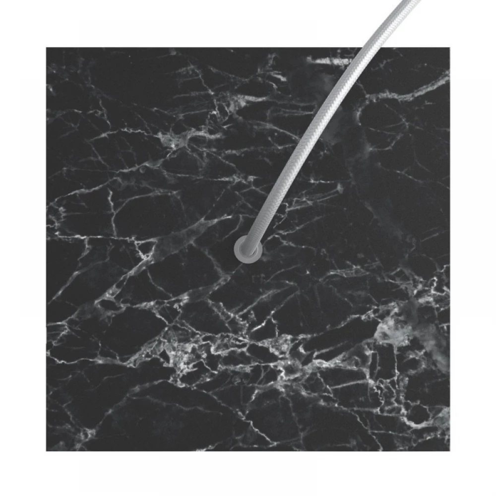 Ροζέτα Rose-One 200mm Τετράγωνη με 1 Τρύπα Σε Μαύρο Μάρμαρο Σχέδιo - Creative Cables